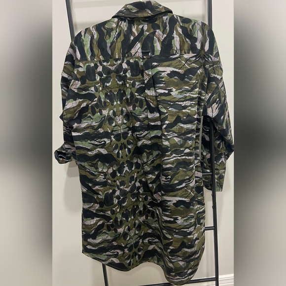 NWOT All Saints Inez Oniyuri Shirt Dress Khaki Green Size 8 - Picture 9 of 13